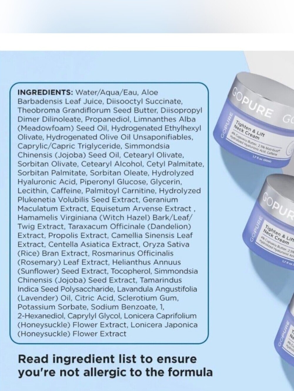 GoPure Tighten & Lift Neck & Chest Moisturizer - Picture 5 of 11